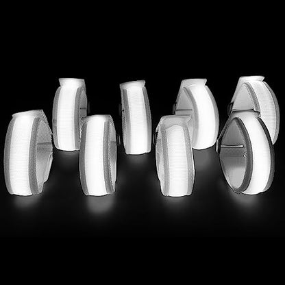 8 Pack LED Bracelets Light Up Wristbands,Glow Flashing Wristbands Glow in The Dark Party Supplies for Party, Festivals, Sports, Camping,Night Events (White) - color: White