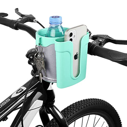 Accmor Stroller Cup Holder with Phone Keys Holder, 3-in-1 Universal Cup Holder, Drinks Bottle Holder for Stroller, Bike, Wheelchair, Walker, Scooter - color: Grey Green
