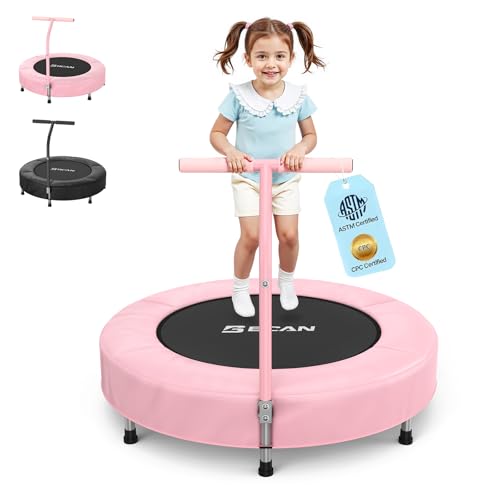 BCAN SP1 36'' Kids Toddler Trampoline Indoor, Foam Handle | FED Fitness - color: Pink-Classic