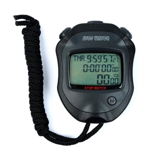 Professional Timer Stopwatch, Digital Sports Stopwatch with Countdown Timer, 100 Lap Memory, 0.01 Second Timing,Multi Functional Stopwatch for Swimming Running Rowing