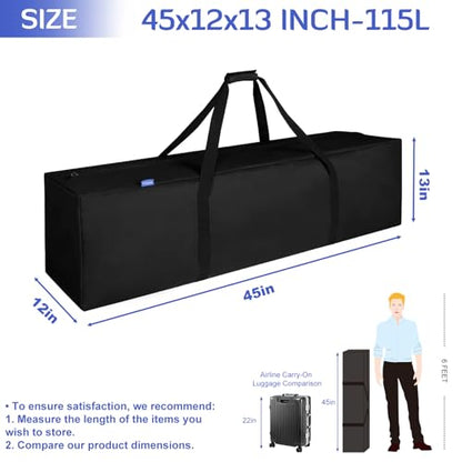 INFANZIA 45in Large Travel Duffel Bag, 600D Water Resistant Foldable, 115L - size: 45x12x13 inch-115L