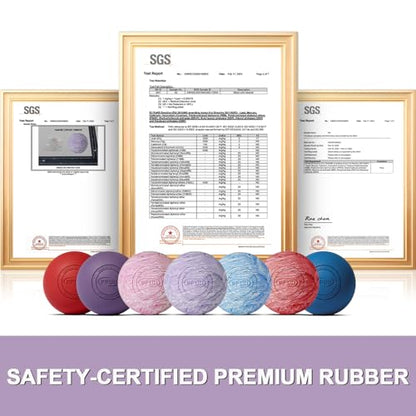 Massage Lacrosse Ball, 2.5 Inch Firm Solid Rubber Deep Tissue Ball for Myofascial Release, Plantar Fasciitis & Muscle Knot Relief, for Foot, Glutes, Shoulder Blades, Calves, 1 Count Purple-02 - color: Purple-02
