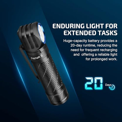 OLIGHT Perun 3 Headlamp Rechargeable, Red Light, Waterproof, Black - color: Black