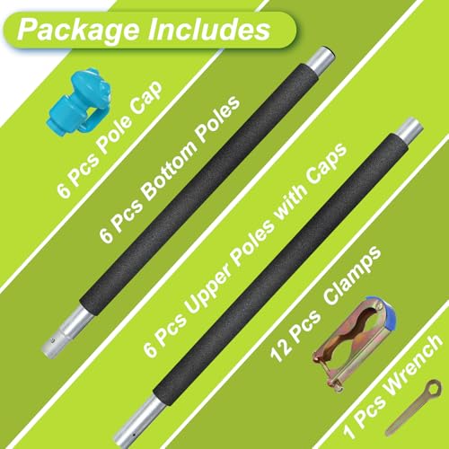 Universal Trampoline Poles Replacement Net Pole for Trampoline Leg Max 1.5" - style: 6 Sets Trampoline Poles
