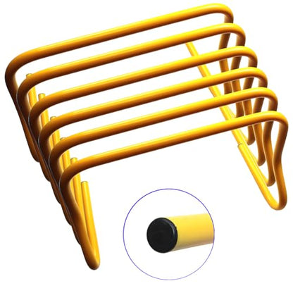 BlueDot Trading Speed & Agility Soccer/Football/Basketball Plyometric, Track/Running and All-Purpose Training Equipment Hurdle (Set of 6), Yellow, 9-inch
