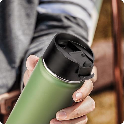 Flip Lid Replacement for Hydro Flask 12 16 18 20 32 40 64 oz Wide Mouth - color: Green 2Pack