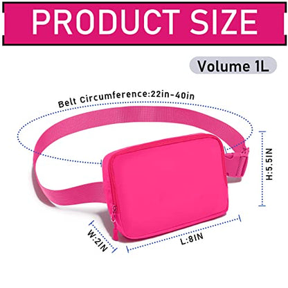 Amazerbst Belt Bag, Fanny Pack, Everywhere Belt Bag,40 Inch Adjustable Strap,for Women and Men,Waterproof - color: Rose Red