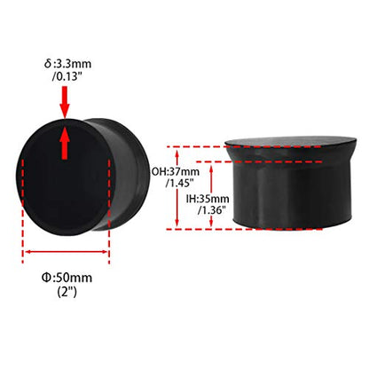 Flyshop Furniture Chair Leg Caps Round Black 4PCS 50mm 2" - style: Inner Diameter-50mm