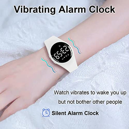 Kids Pedometer Fitness Watch Without App/Bluetooth, Rechargeable Sports Watch with 21-Day Battery Life, IP68 Waterproof Watch with Alarm Clock Timer Step/Distance/Calorie Counter for Kid Boys Girls - color: White