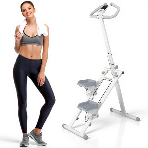 Mdeam Stair Stepper for Home,Folding Stair Climber for Full-Body Workout - color: White