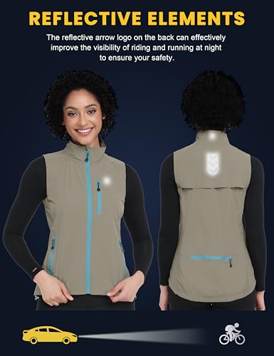 Little Donkey Andy Women's Lightweight Quick Dry Vest Windproof Summer Vest - color: Light Khaki, size: Small