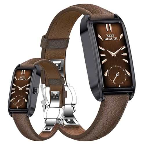 Fitness Trackers for Women Dainty Smart Watch Fitness Watch with Multiple Sport Modes Sleep Monitoring Heart Rate Monitor Step Counter Female Health for Android iOS - color: black-brown