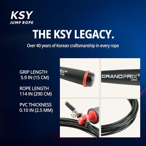Jump Rope for Men and Women (Grand Prix Ultra Speed Series) – Adjustable Wire Rope for CrossFit, Boxing, and Fitness Training – Smooth, Fast, Tangle-Free Rotation (Made in Korea) - color: Black/Mint
