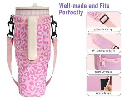 DLOCCOLD Water Bottle Carrier Bag with Phone Pocket for 40 oz Tumbler, Water Bottle Holder with Adjustable Shoulder & Handheld Strap, Carrier Sling Bag for Water Bottle Walking Camping Travelling - color: Blue Star