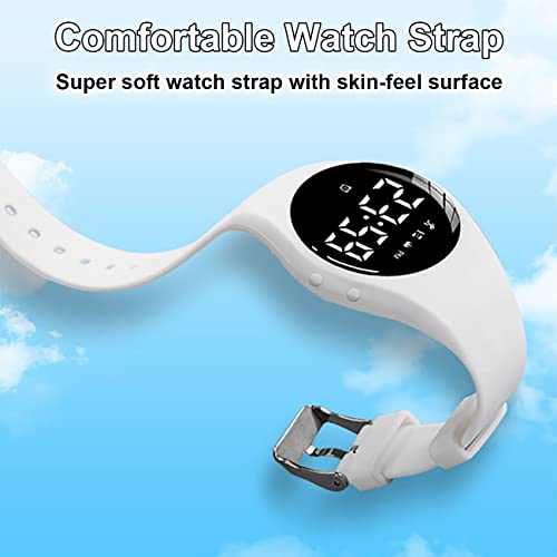 Kids Pedometer Fitness Watch Without App/Bluetooth, Rechargeable Sports Watch with 21-Day Battery Life, IP68 Waterproof Watch with Alarm Clock Timer Step/Distance/Calorie Counter for Kid Boys Girls - color: White