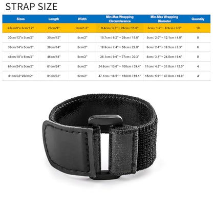 Trilancer Elastic Cinch Straps with Anti-Slip Strips, 9'' x 1.2'' (10 Pack) - size: 9"(10 pcs)