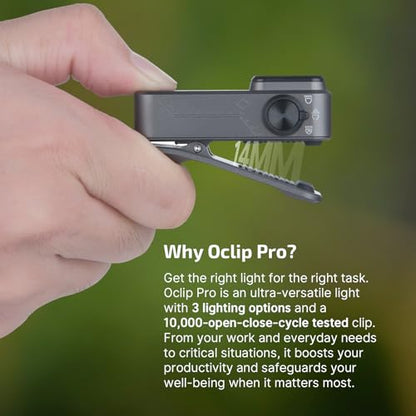 OLIGHT Oclip Pro Rechargeable EDC Clip-on Flashlight, Phantom Squadron - color: Gray