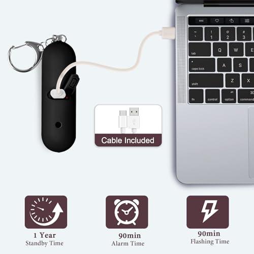 Personal Safety Alarm - Waterproof Rechargeable Security Alarm - 140dB Extra Loud Siren & Strobe Light - Self Defense Keychain - Gift for Women, Teenagers, College Girls, Seniors(Aqua+Black) - color: Black+Aqua