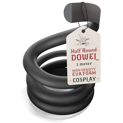The Foamory Black EVA Foam Dowel - Half Round 20mm x 1M Length Craft Stick - color: 1 Pack: 1M Length - 20mm Thickness, size: Black - Half Round Dowel