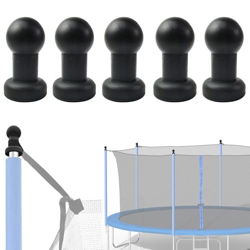 1" Diameter Trampoline Enclosure Pole Caps for Net Hook, Only Fit in 25mm(1 inch) Diameter, 5 Pieces,Black,Trampoline Pole Toppers