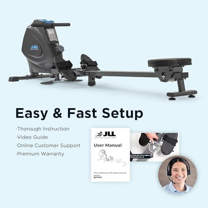 JLL Magnetic & Water Rowing Machine with SunnyFit App for Home - style: Magnetic