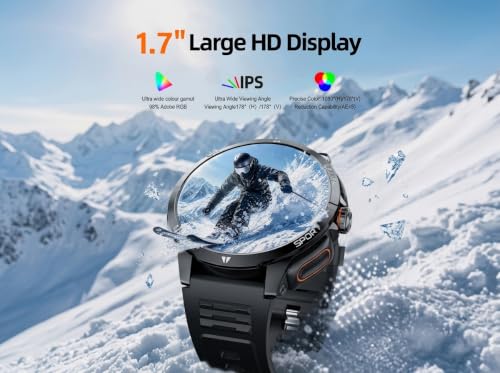 Military Smart Watch with Earbuds for Men and Women,+ Metal Band - color: Black RD +Steel band& 2Glass