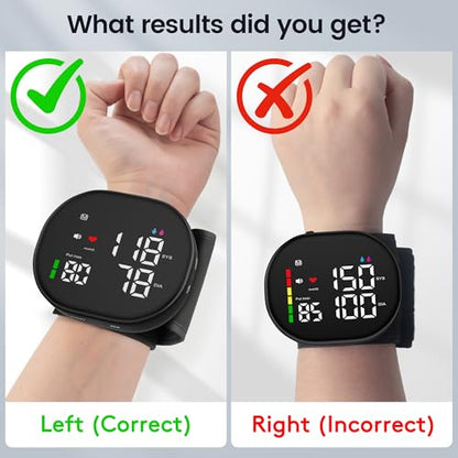 Double love Wrist Blood Pressure Monitor for Home Use - Black