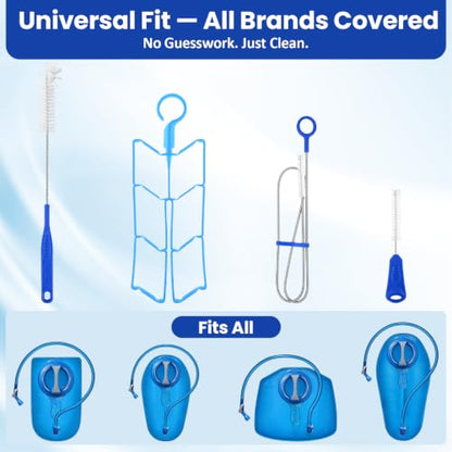 Hydration Bladder Cleaning Kit Compatible with Camelbak, Flexible Long Brush for Hose, Small Bite Valve and Big Brush, Drying Collapsible Bladder Frame,Water Reservoir Backpack Cleaning Tools