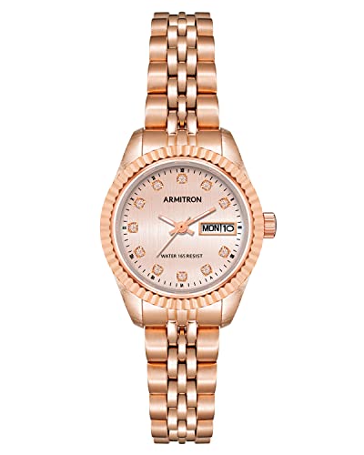 Armitron Women's Genuine Crystal Accented Bracelet Watch, 75-2475 - color: Rose Gold