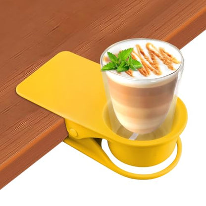 2PCS Clip on Cup Holder for Chair, Kalolary Desk Drink Holder Clamp, Yellow - color: 1PCS Yellow