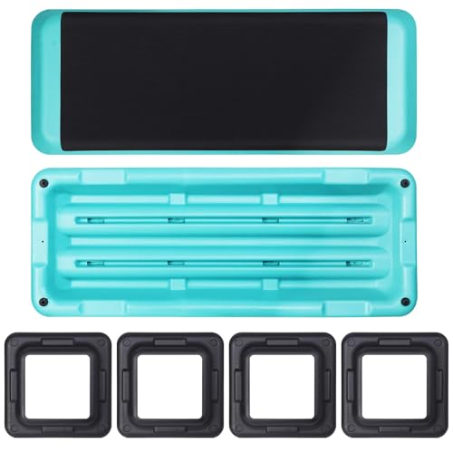 ZenStyle 43" Adjustable Aerobic Stepper Bench with 4/6/8 Inch Risers, Non-Slip Surface for Cardio, Strength Training & Home Fitness Workout - color: Turquoise