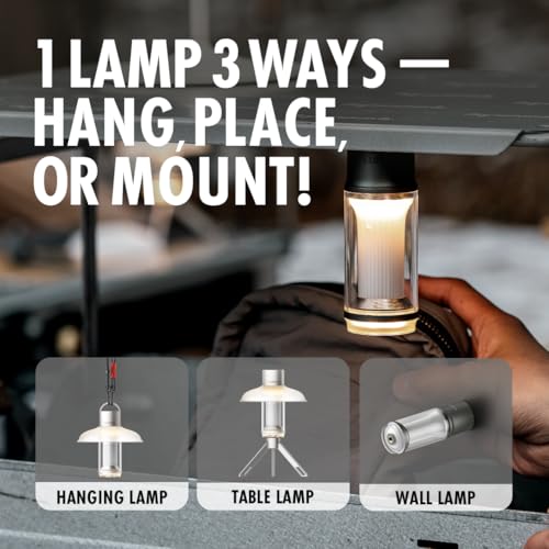 LUMENA M4 Portable LED Lantern | Rechargeable Camping Light, Water-Resistant, 3350mAh Battery, Adjustable Brightness & Modes, Magnetic, Durable for Outdoor & Emergency Use (Platinum Beige) - color: Platinum Beige