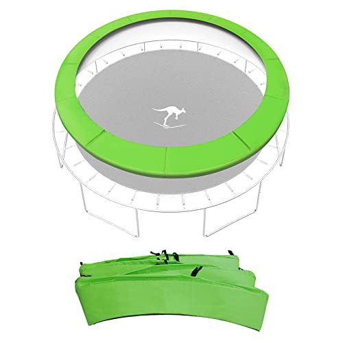 Kangaroo Hoppers Universal 12/14/15FT Trampoline Repalcement Safety Pad?Waterproof Surround Spring Foam Cover for Round Frame - color: Green