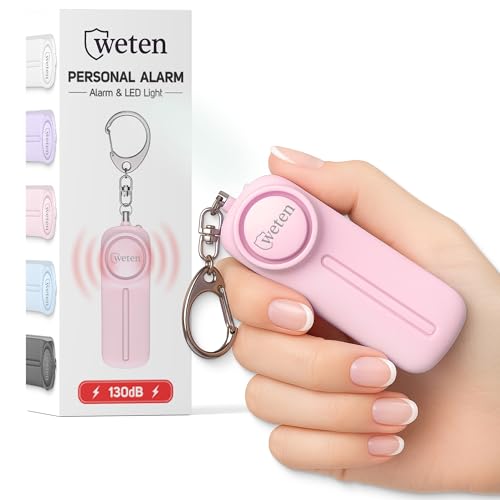 Personal Safety Alarm Keychain for Women, 130dB Siren, LED Light, Pink - color: B - Pink