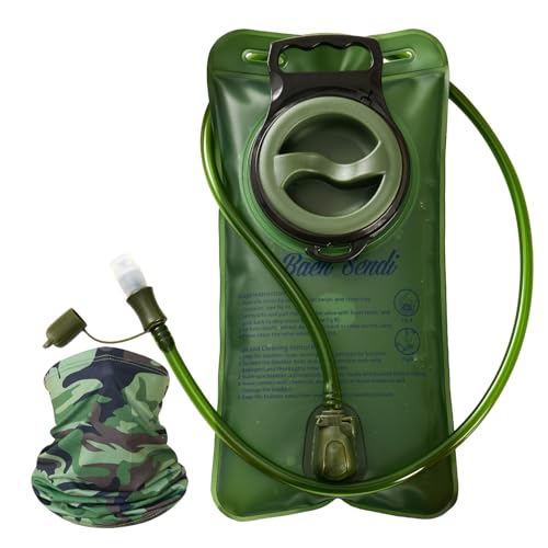 2 Pack Hydration Bladder 2 Liter/70 oz - 1.5L 2.5L 3L Water Bladder - BPA Free Hydration Pack Replacement - BPA Free Hydration Pack Replacement - color: 1- Pack(one Army green), size: 1.5 Liter