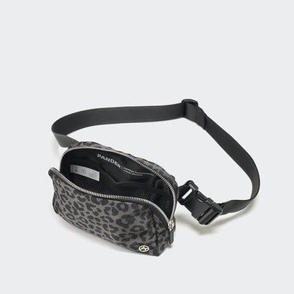 Pander Crossbody Belt Bag for Women and Men, Travel and Everyday Use - color: Grey Leopard