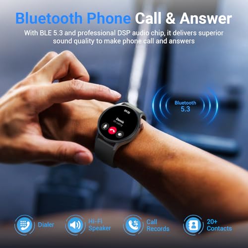 Fitpolo Smart Watch for Men Women,1.3" AMOLED Touchscreen Fitness Tracker, Make/Answer Calls, Heart Rate SpO2 Monitor, 3ATM Waterproof, Sleep & Activity Tracking Smartwatch for Android Phones iPhone - color: Black