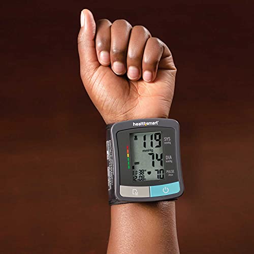 HealthSmart Digital Standard Blood Pressure Monitor with Automatic Cuff That Displays Pulse Rate and Irregular Heartbeat, Stores up to 120 Readings for 2 Users - size: Standard, style: Wrist