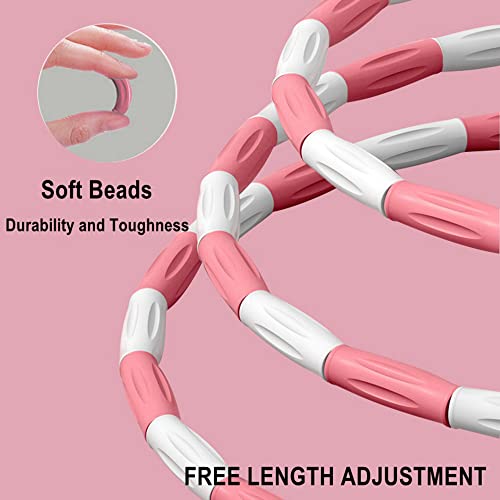 Jump Rope Soft Beaded Skipping Rope Adjustable Length Tangle Basic Jump Ropes for Fitness School Exercise Equipment for Women,Men Perfect Weight Loss 9 FT - color: Pink