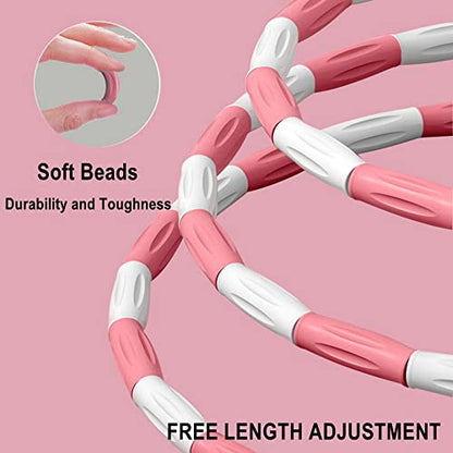 Jump Rope Soft Beaded Skipping Rope Adjustable Length Tangle Basic Jump Ropes for Fitness School Exercise Equipment for Women,Men Perfect Weight Loss 9 FT - color: Pink