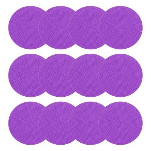 PATIKIL Poly Spot Markers, Rubber Floor Dots with Storage Bag Flat Agility Cones for Sports Training - color: Purple, size: 5 Inch