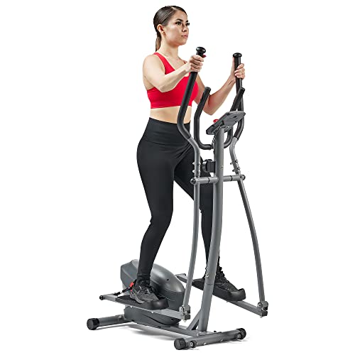 Sunny Health & Fitness Upright Elliptical for Full Body Arm Leg Workout - color: Matte Black