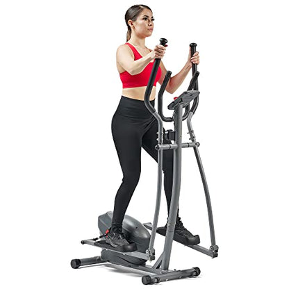 Sunny Health & Fitness Upright Elliptical for Full Body Arm Leg Workout - color: Matte Black