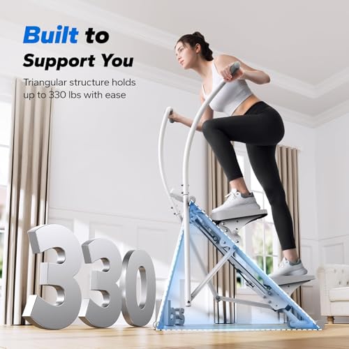 MERACH Stair Stepper with Adjustable Resistance, Foldable Stair Climber - color: Bright & White