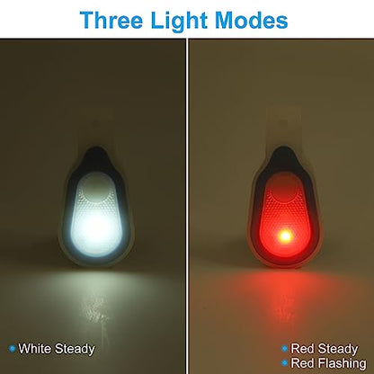 PATIKIL LED Flashlight, Silicone Night Shift Hands Free Clip-on Flashlights Night Safety Running Light for Running, Walking, Sports, Outdoor Emergency, Red - color: Red