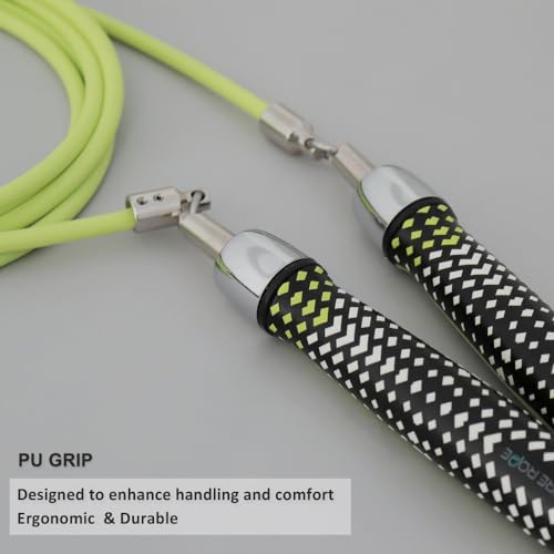 HEREROPE 1/4LB Weighted Jump Rope for Speed, Cardio, Boxing & Workout, Skipping Rope with Ball-bearing, Comfortable & Ergonomic Grip, Tangle Free Cable, Jump Ropes for Men Women Fitness - size: XL-9'6" (User Height 6'0"+ )