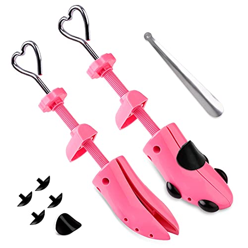 Shoe Stretcher for Women Men Wide Feet 4-Way Adjustable Shoe Expander Widener - color: Pink for Women's Size Us 5.5-10
