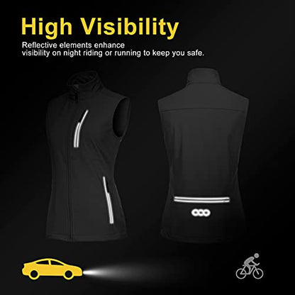 33,000ft Women's Lightweight Running Vest with 6 Pockets for Travel Golf - color: Black-1, size: Medium
