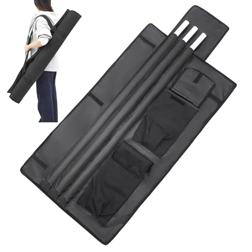 Dansydaisy Pole Dance Carry Bag for Flying & Home Poles, Padded Storage for 2-3 Pole Sections, Waterproof Nylon Transport Bag with Compartments & Shoulder Strap, 46.46 x 23.62 Inches