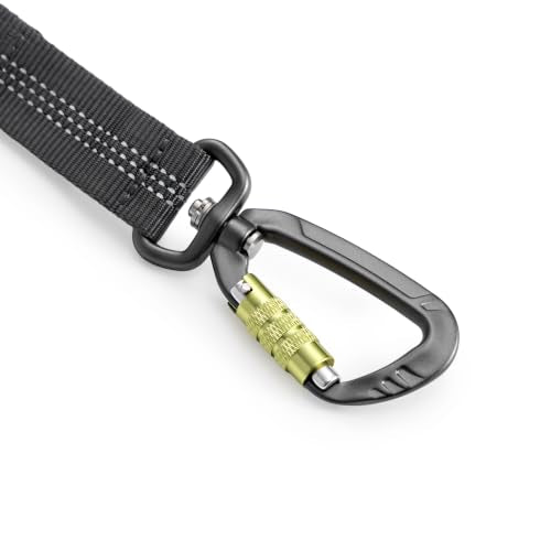 Tuff Mutt Waist Hands Free Dog Leash for Walking Running Hiking - color: Carabiner/Gray